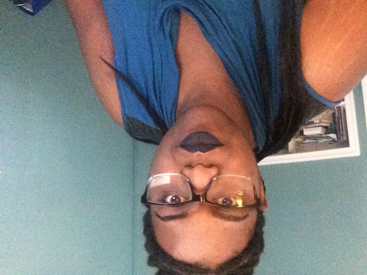 Karmen in a blue dress